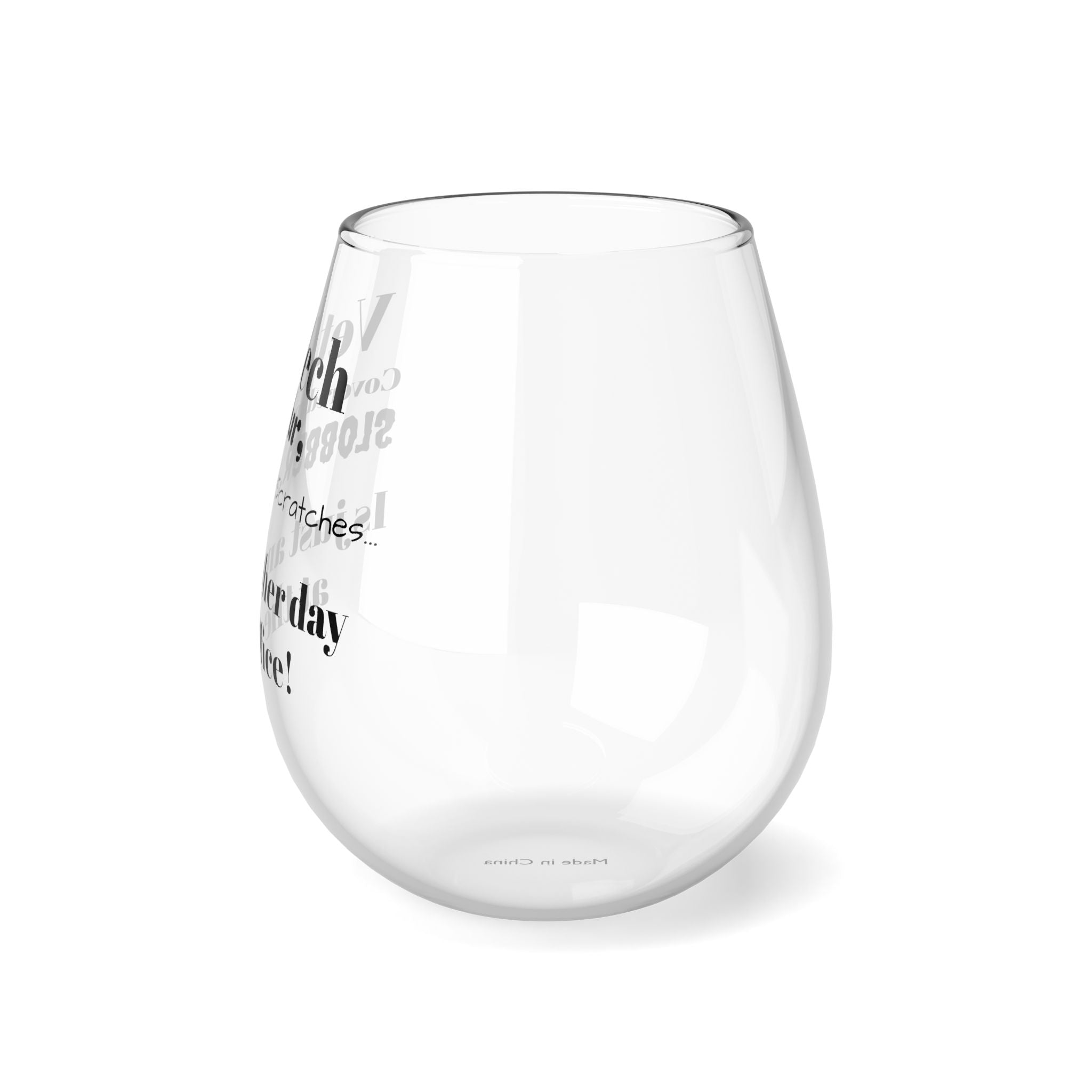 Vet Tech - Fur, Slobber, Scratches - Stemless Wine Glass, 11.75oz