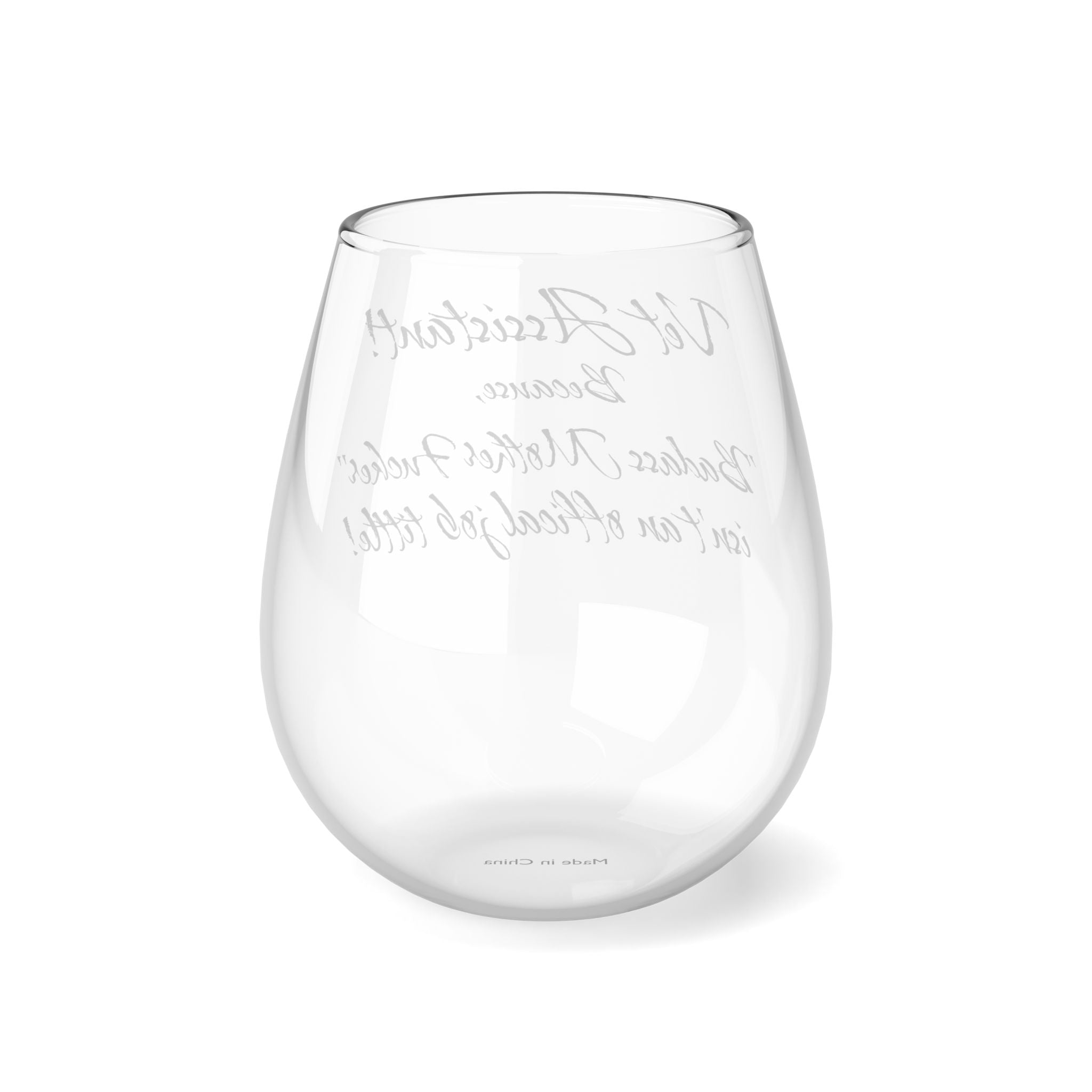 Vet Assistant - Badass Mo Fo - Stemless Wine Glass, 11.75oz