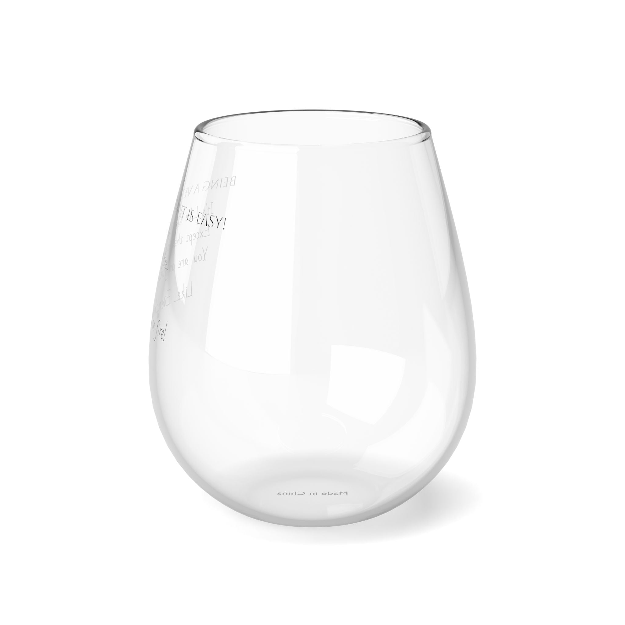 Vet Assistant - Everything on Fire - Stemless Wine Glass, 11.75oz