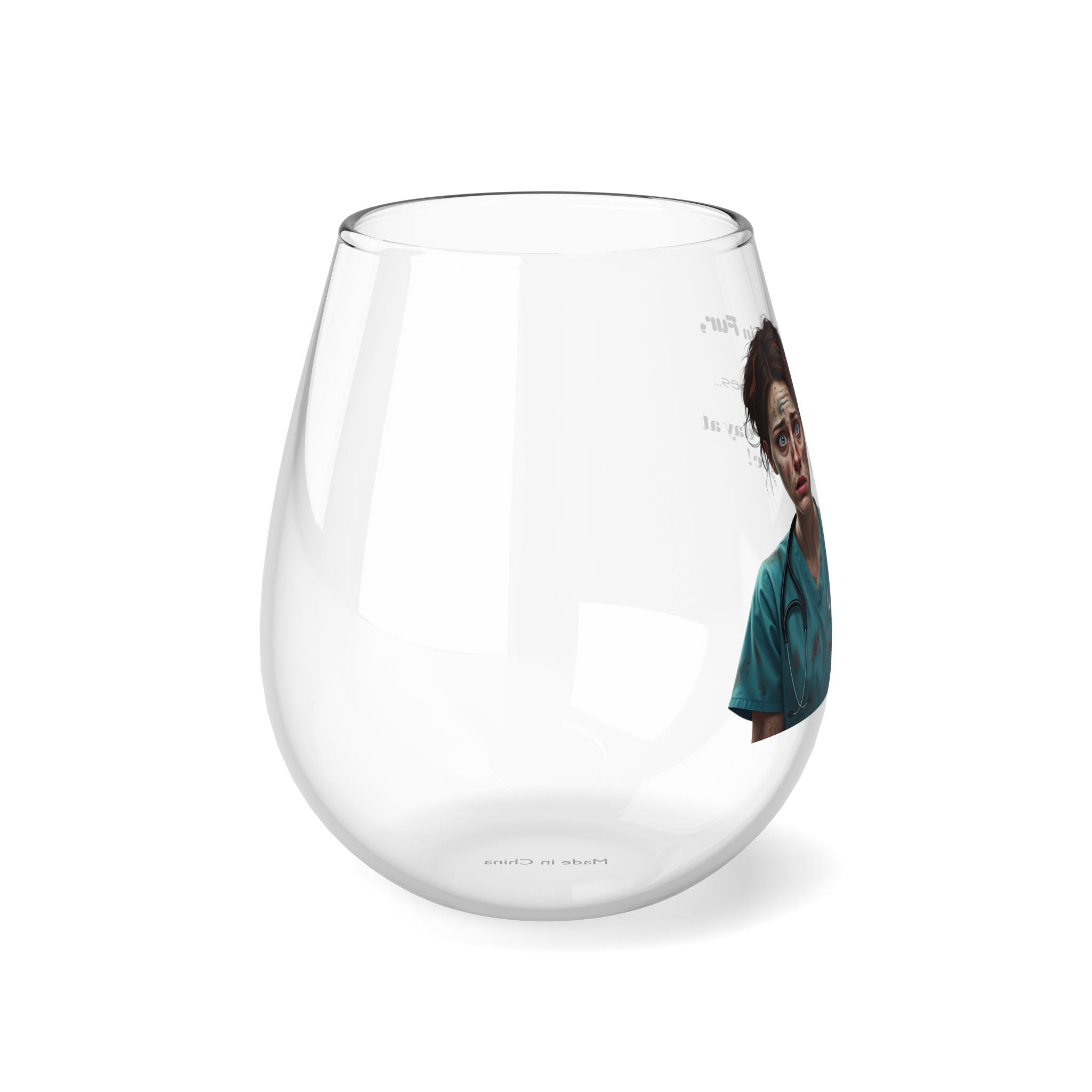 Picture - Fur, Slobber, Scratches - Stemless Wine Glass, 11.75oz