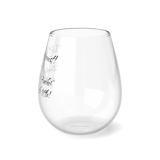 Vet Receptionist - Badass Mo Fo - Stemless Wine Glass, 11.75oz