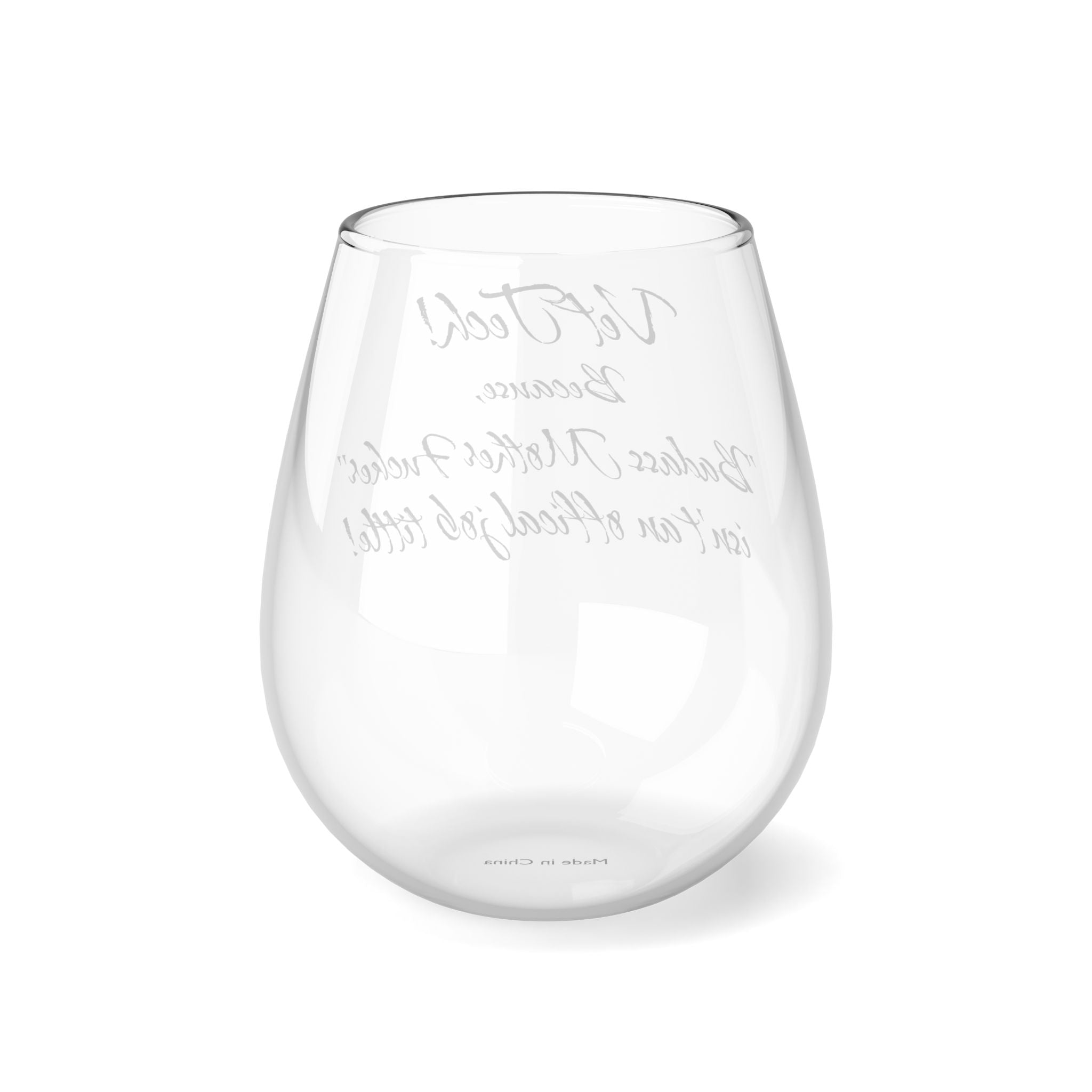 Vet Tech - Badass Mo Fo - Stemless Wine Glass, 11.75oz