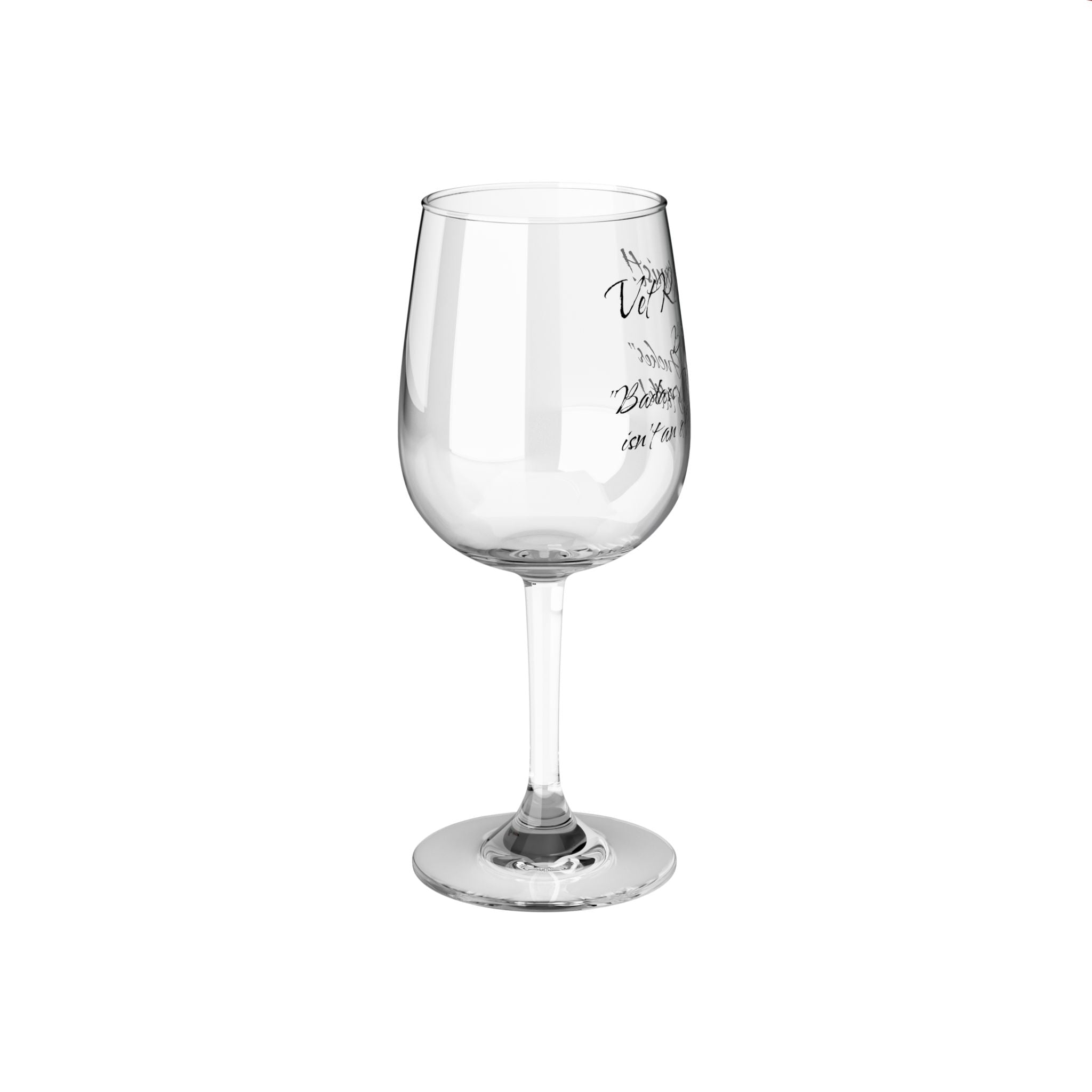 Vet Receptionist - Badass Mo Fo - Wine Glass, 12oz