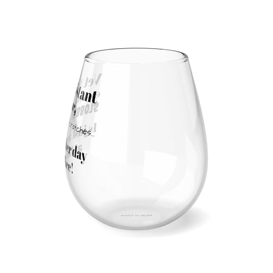 Vet Assistant - Fur, Slobber, Scratches - Stemless Wine Glass, 11.75oz