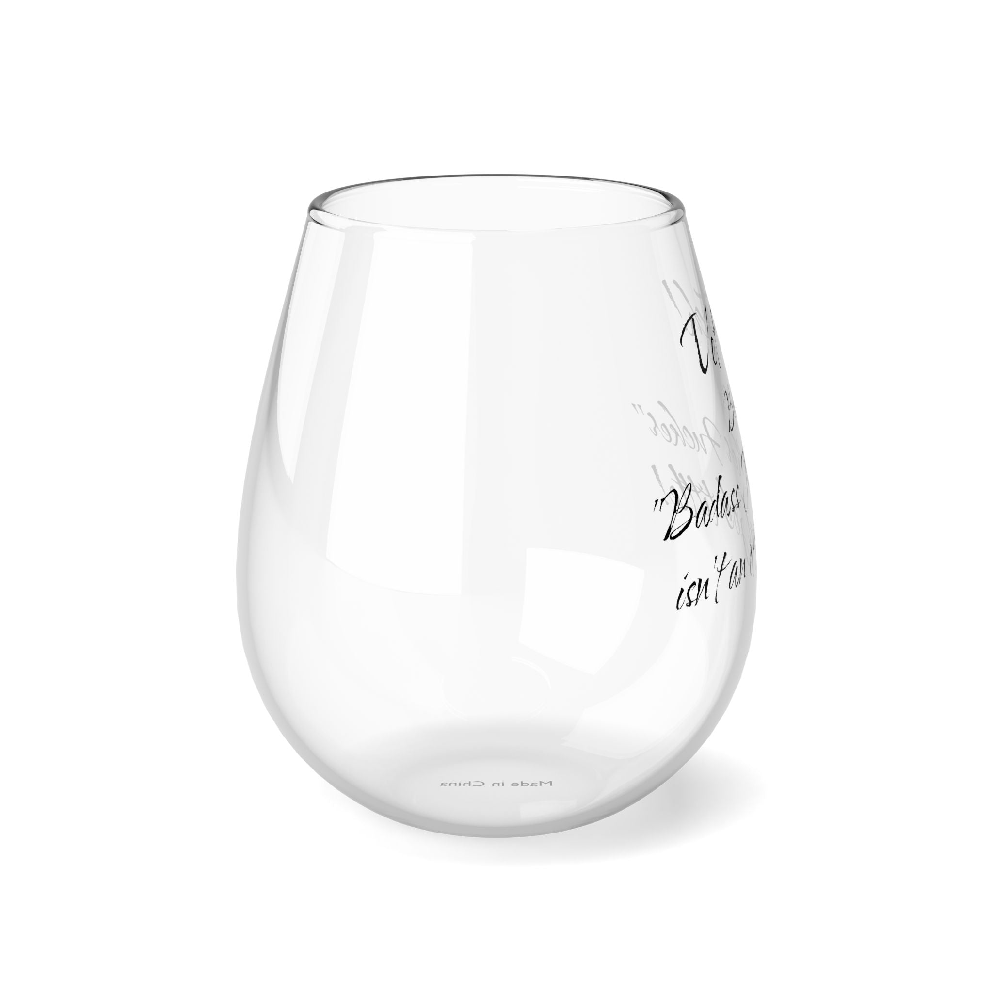 Vet Tech - Badass Mo Fo - Stemless Wine Glass, 11.75oz