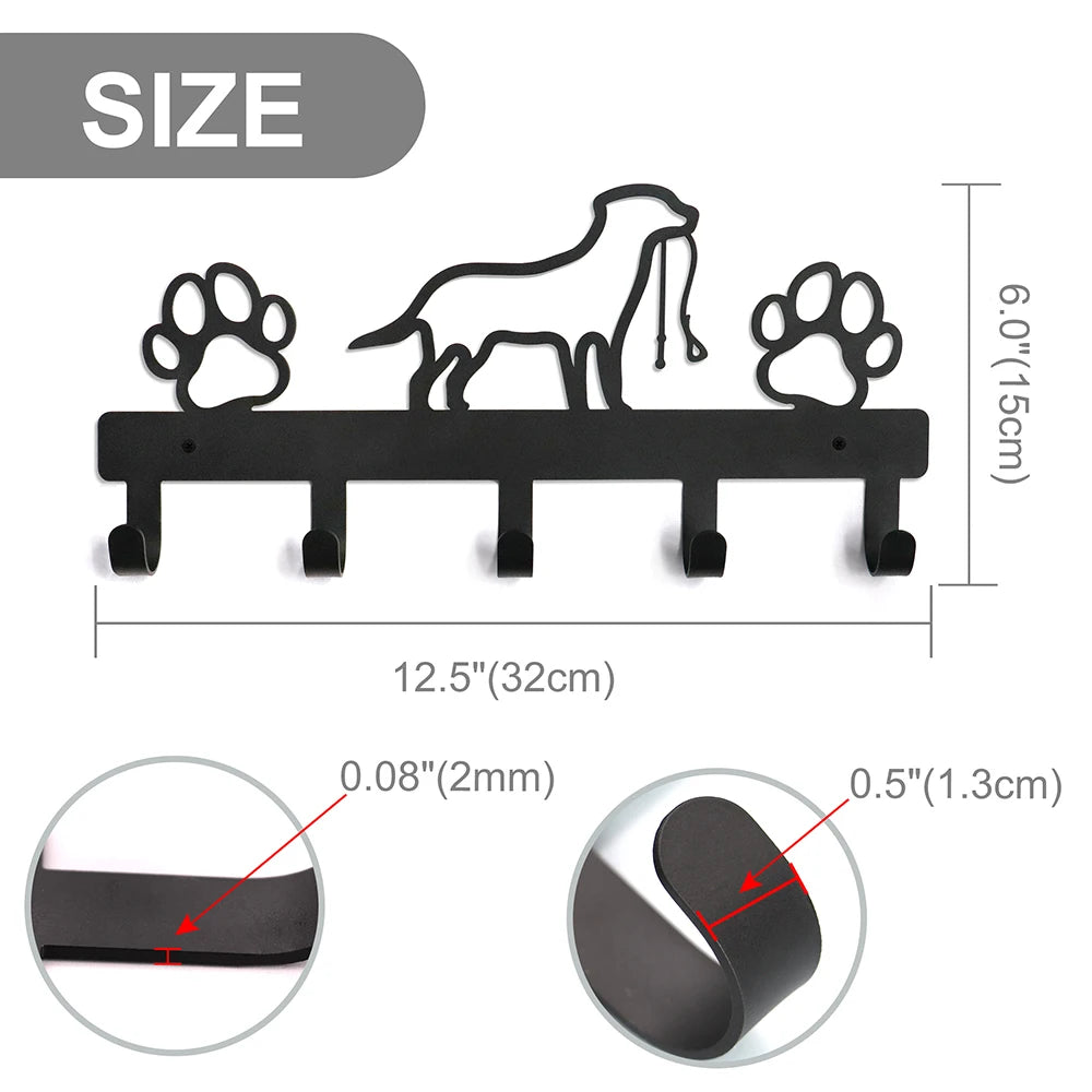 Wall-Mounted Pet Hanger and Key Holder - Stylish Organization for Dog and Cat Accessories