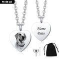 Load image into Gallery viewer, Custom Pet Remembrance Heart Necklace for Ashes
