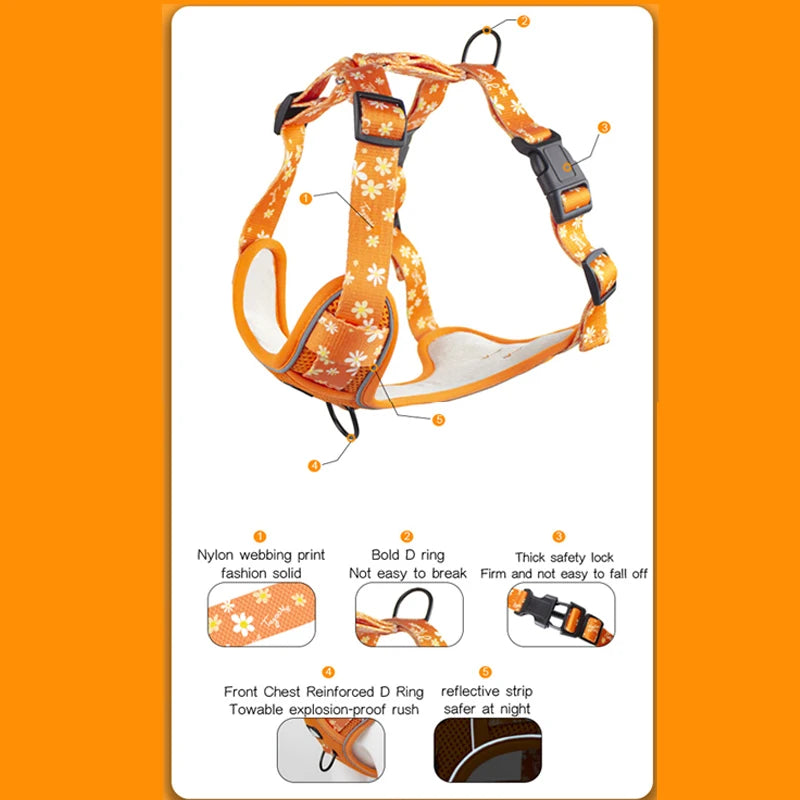 Non-Pull Tactical Style Dog Harness Leash